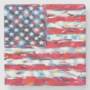 American Flag Stone Coaster