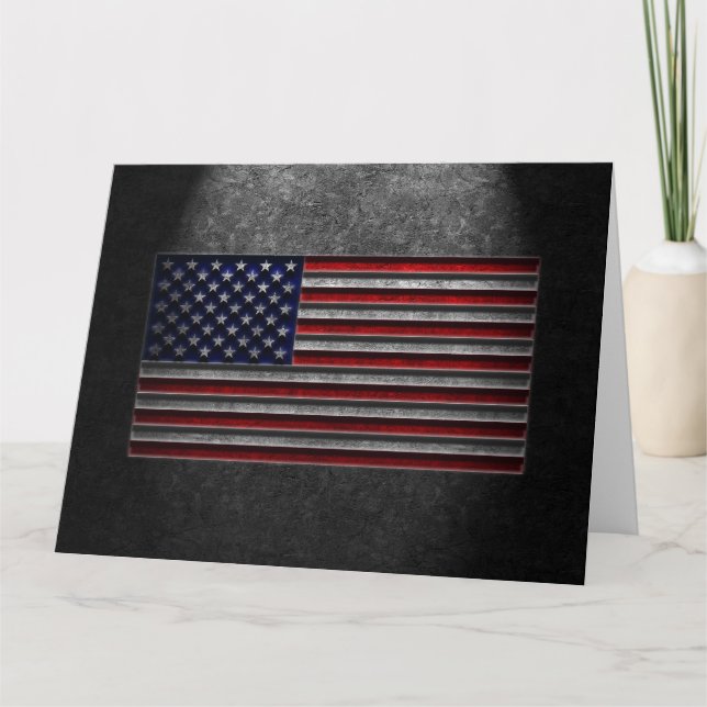 American Flag Stone Texture Card (Front)