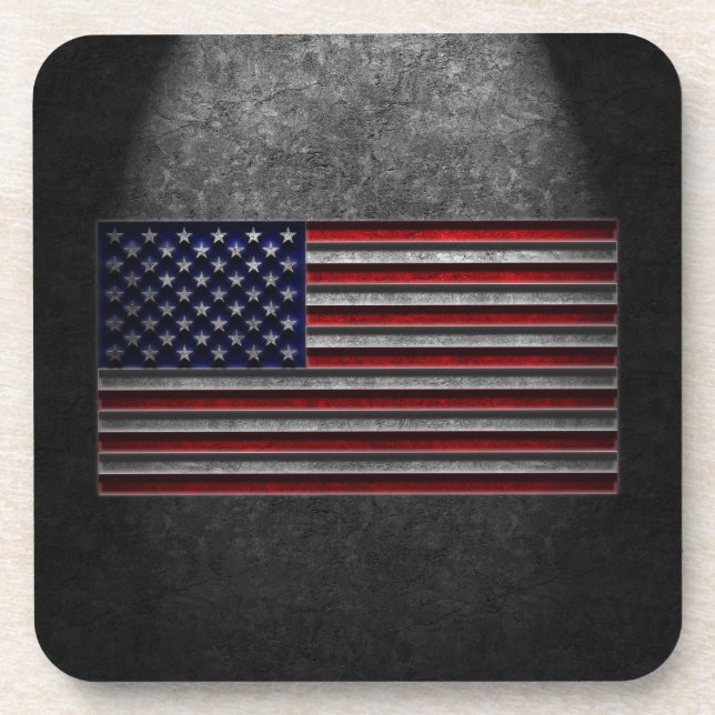 American Flag Stone Texture Coaster (Front)