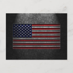 American Flag Stone Texture Invitation Postcard