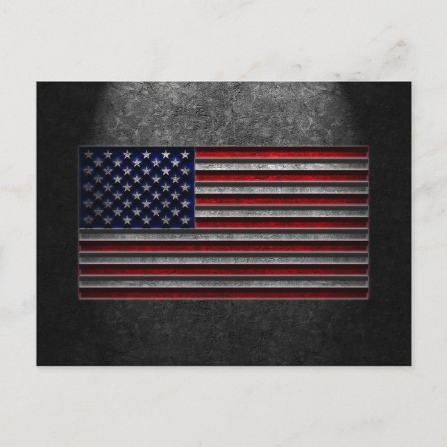 American Flag Stone Texture Invitation Postcard (Front)