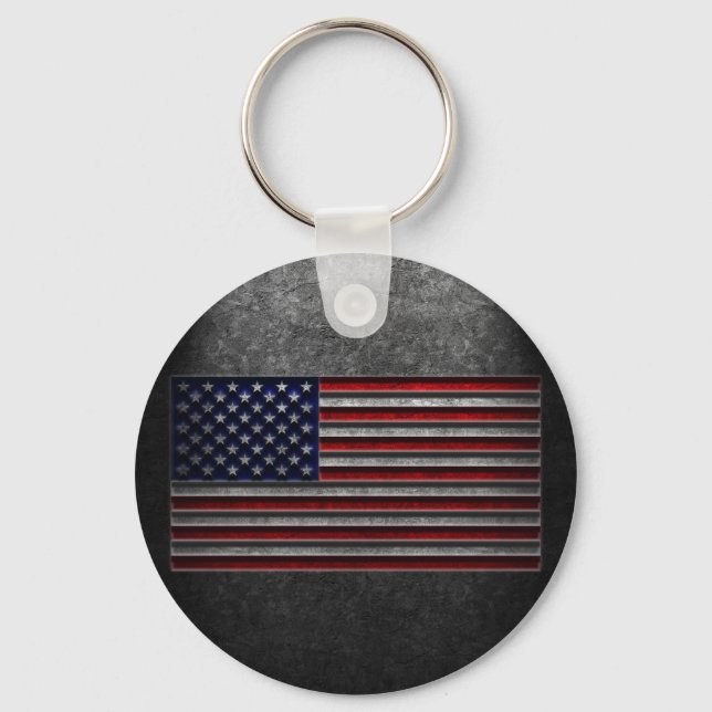 American Flag Stone Texture Keychain (Front)