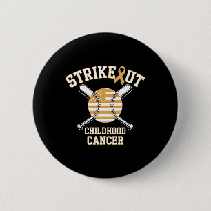 American Flag Strikeout Childhood Cancer Bysebyll 2 Inch Round Button