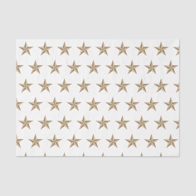 American flag style silver star white background tissue paper (Front)
