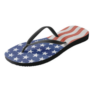 American flag stylized design flip flops