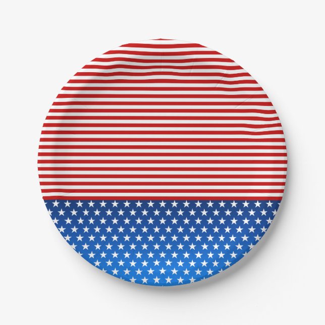 American flag stylized paper plate (Front)