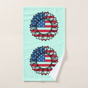American Flag Sunflower-32222 Hand Towel