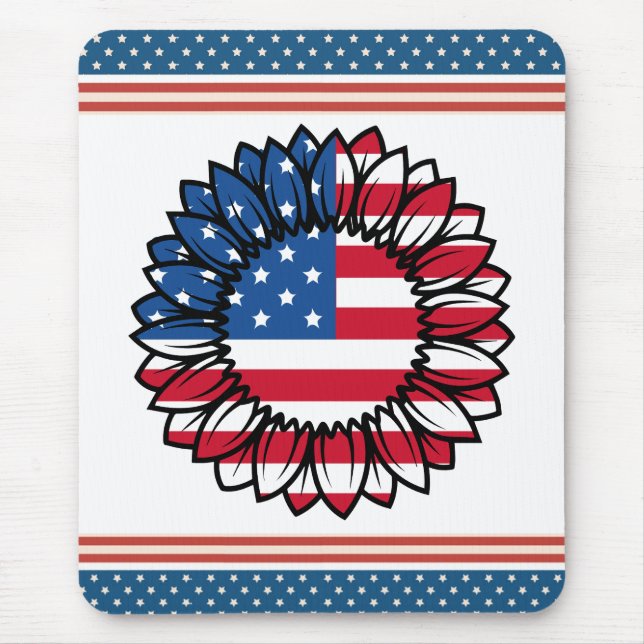 American Flag Sunflower-32222 Mouse Pad (Front)