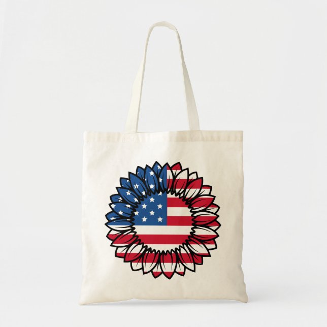 American Flag Sunflower-32222 Tote Bag (Front)
