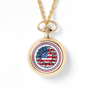 American Flag Sunflower-32222 Watch