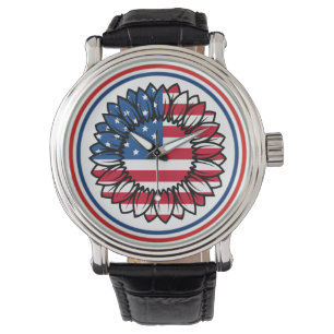 American Flag Sunflower-32222 Watch