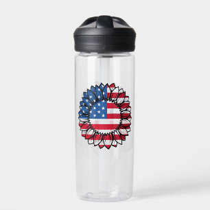 American Flag Sunflower-32222 Water Bottle