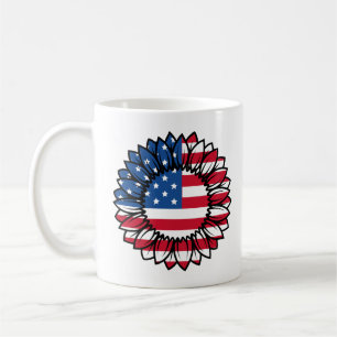 American Flag Sunflower Coffee Mug