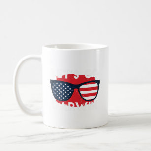 American Flag Sunglasses Lets Go Darwin  Coffee Mug