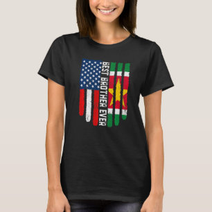 American Flag & Suriname Flag Best Brother Ever Fa T-Shirt