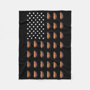 American Flag Sweet Potato Usa Patriotism Patriot Fleece Blanket