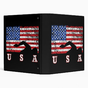 American Flag Swimming USA Gift Swim Team Premium Binder