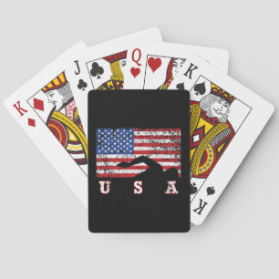 American Flag Swimming USA Gift Swim Team Premium Playing Cards