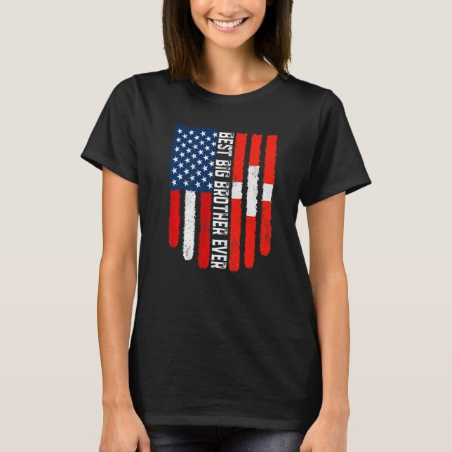 American Flag Switzerland Flag Best Big Brother Ev T-Shirt (Front)