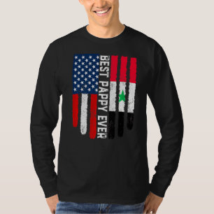 American Flag Syria Flag Best Pappy Ever Family T-Shirt