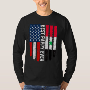 American Flag Syria Flag Best Pappy Ever Family T-Shirt
