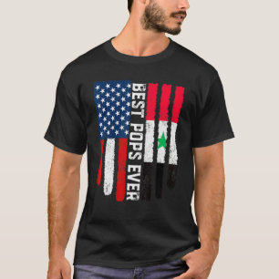 American Flag Syria Flag Best Pops Ever Family T-Shirt