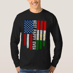 American Flag & Tajikistan Flag Best Pappy Ever Fa T-Shirt
