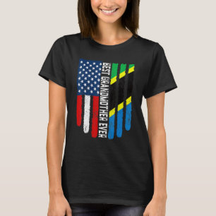 American Flag & Tanzania Flag Best Grandmother Eve T-Shirt