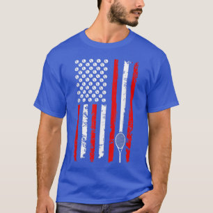 American Flag Tennis Distressed Patriotic 4th Of J T-Shirt