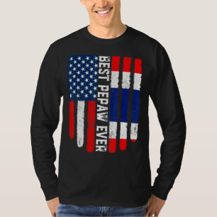 American Flag & Thailand Flag Best Pepaw Ever Fami T-Shirt
