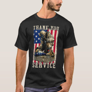 American Flag Thank You For Your Service Veteran D T-Shirt