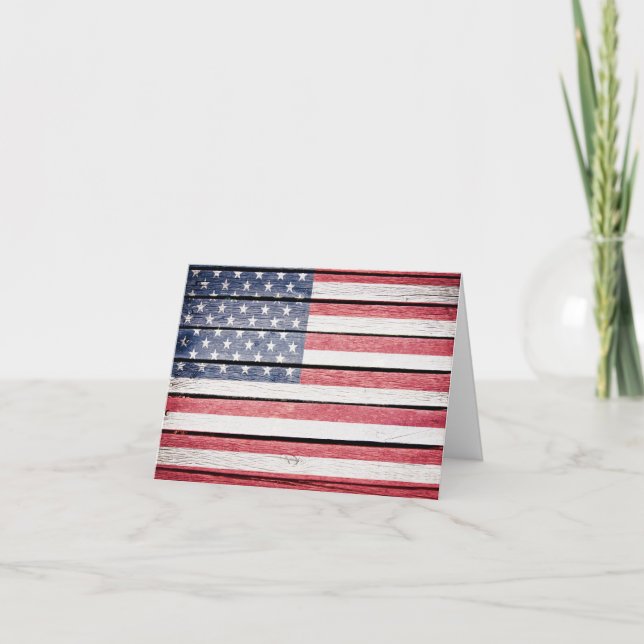 American Flag Thank You or Blank Note Card (Front)
