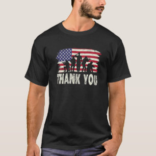 American Flag Thank You Veterans  Patriotic Women  T-Shirt