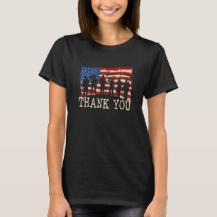 American Flag Thank you Veterans Proud Veteran T-Shirt