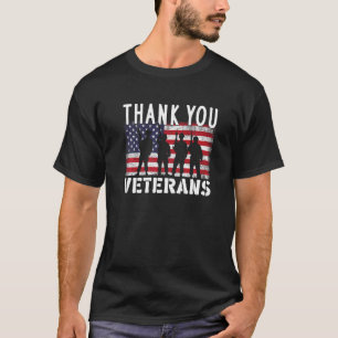 American Flag Thank you Veterans Proud Veteran USA T-Shirt