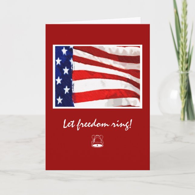 American Flag (Thanks) Thank You Card (Front)