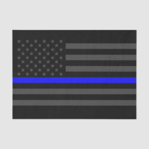 American Flag Thin Blue Line Classic Symbol on Tissue Paper