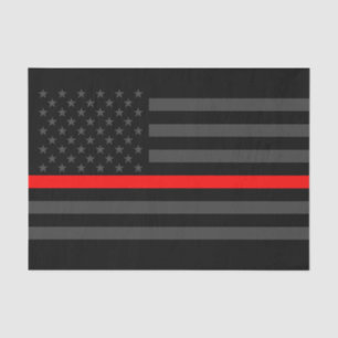 American Flag Thin Red Line Classic Symbol on Tissue Paper