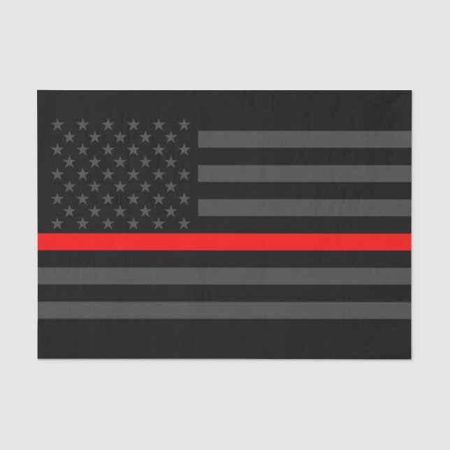 American Flag Thin Red Line Classic Symbol on Tissue Paper (Front)