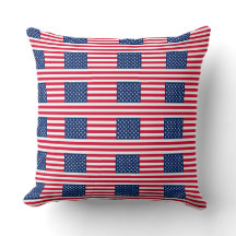 American Flag Throw Pillow – Patriotic Stars & Str