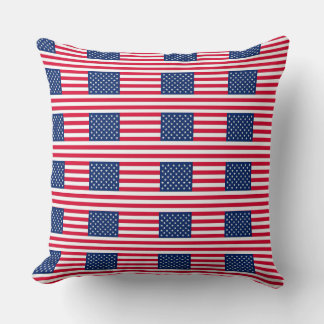 American Flag Throw Pillow – Patriotic Stars & Str