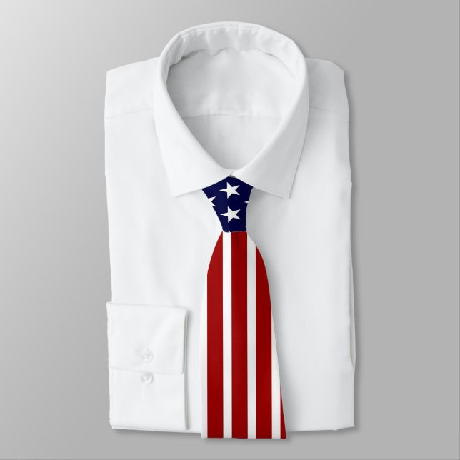 American Flag Tie (Tied)