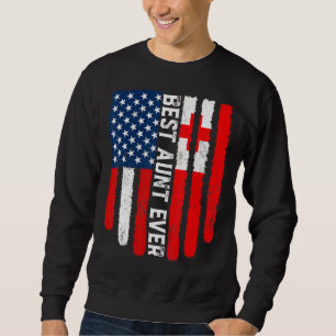 American Flag Tonga Flag Best Aunt Ever Family Sweatshirt