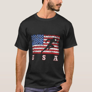American Flag Track Field Hoodie Usa Gift Track Te T-Shirt