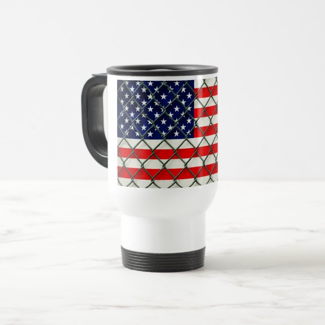 American Flag Travel  Mug (Front Left)
