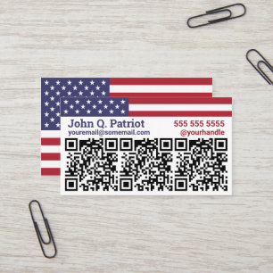 American Flag Triple QR Code Business Card