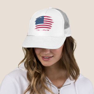 American flag trucker hat