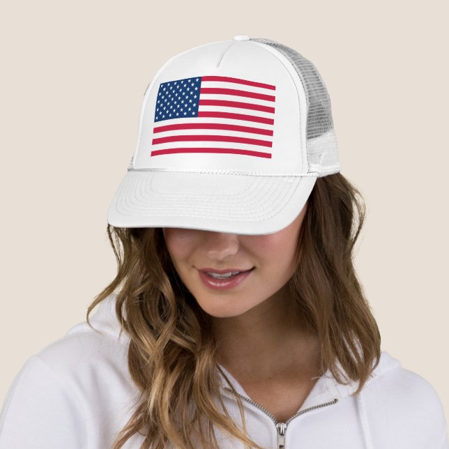 American Flag Trucker Hat Patriotic  (In Situ)