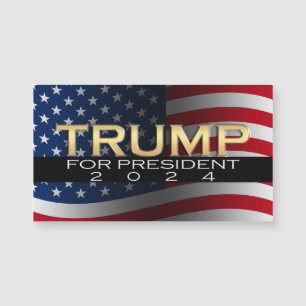 American Flag Trump 2024 Gold Patriotic