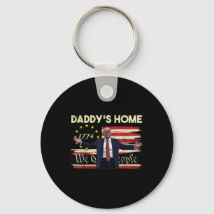 American Flag Trump Daddys Home We The People 45 Keychain